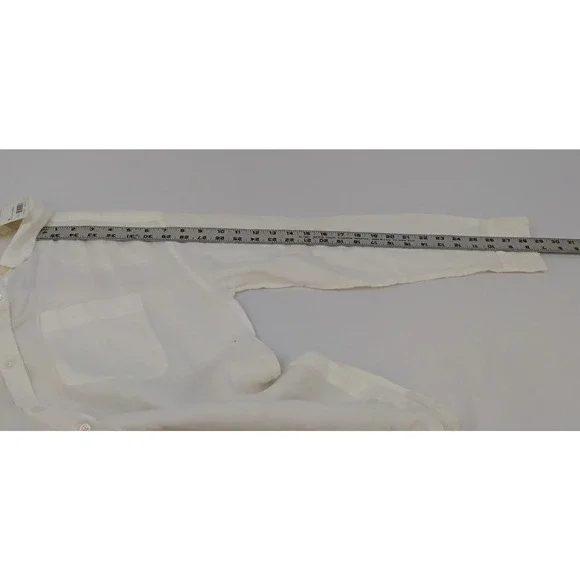 Athleta Linen Long and Lean Shirt Women's M White NWT #J5329 - Picture 13 of 15
